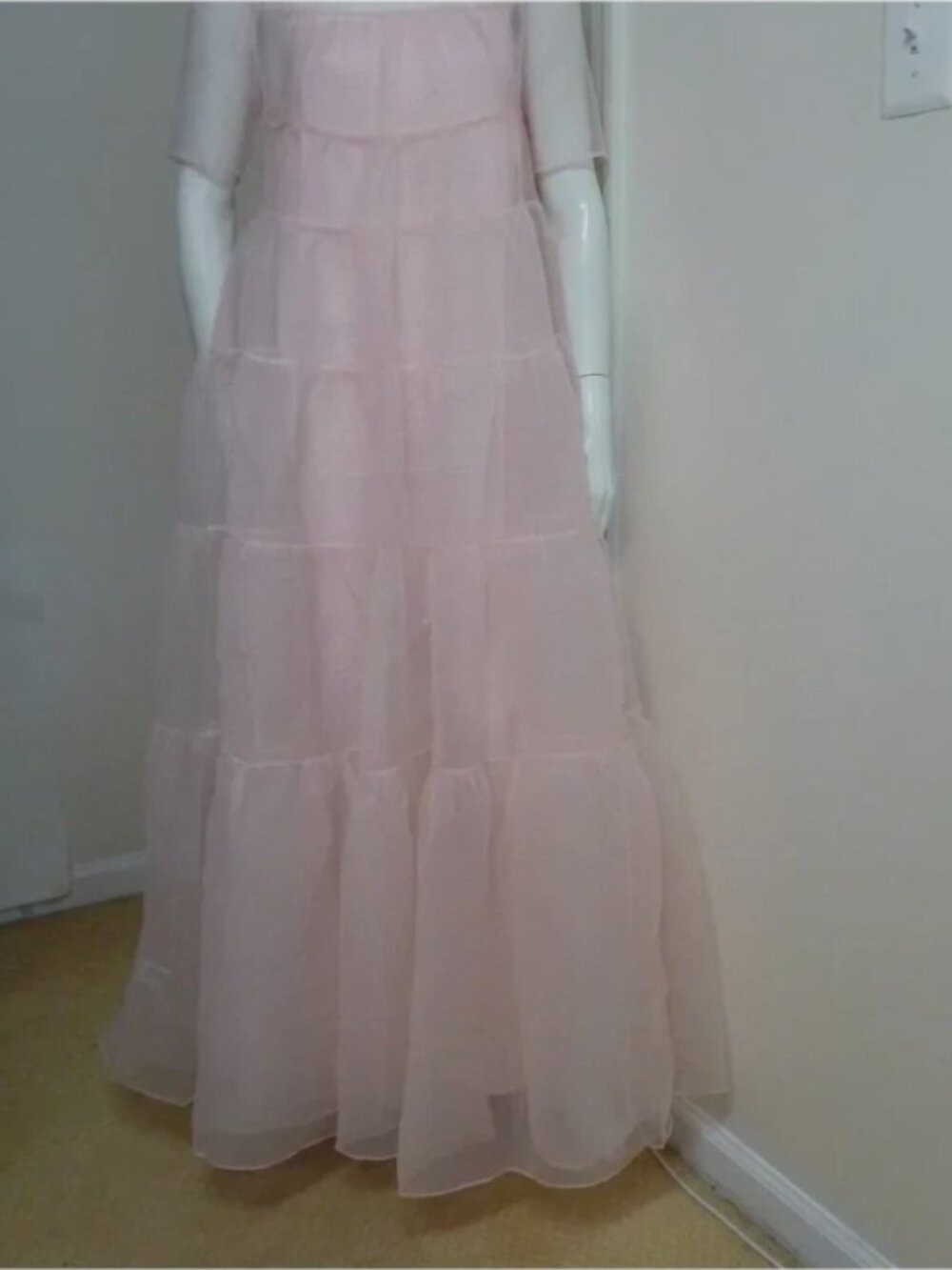Staud Hyacinth Short-Sleeve Tiered Organza Maxi Dress - Picture 6 of 8